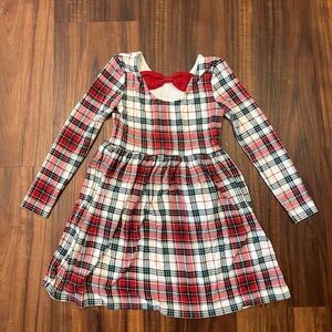 EUC Toddler Girl Little Sleepies Christmas Plaid Twirl Dress 4T